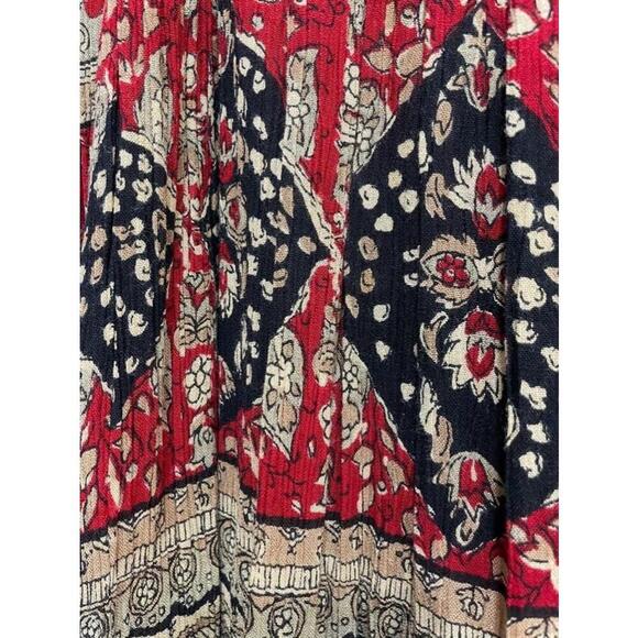 Sag Harbor Petite 90s Vintage Boho Broomstick Rayon Crape Midi Skirt Medium / XL - Picture 5 of 12